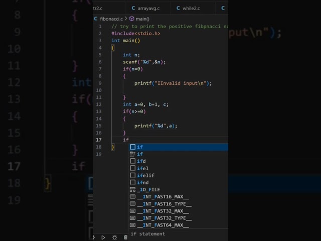 program to print the Fibonacci number up to entered umber #cprogramming