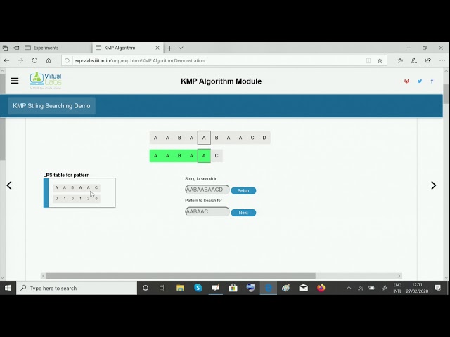 KMP Algorithm | Virtual Labs