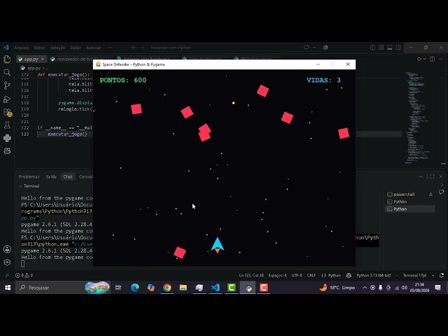 Creating the Space Defender game from scratch with Python
