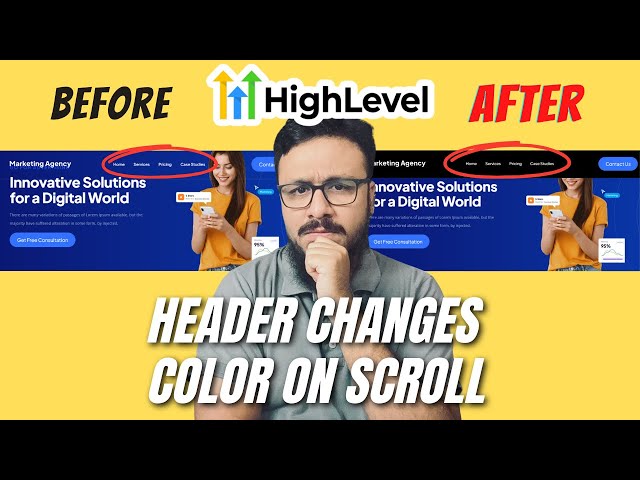 GoHighLevel Website Header Advanced CSS - Change Color On Scroll