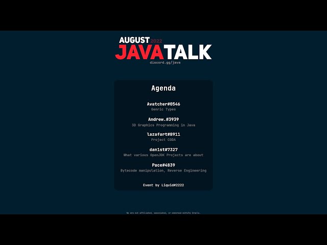 Java Talk August 2022 | Java Community
