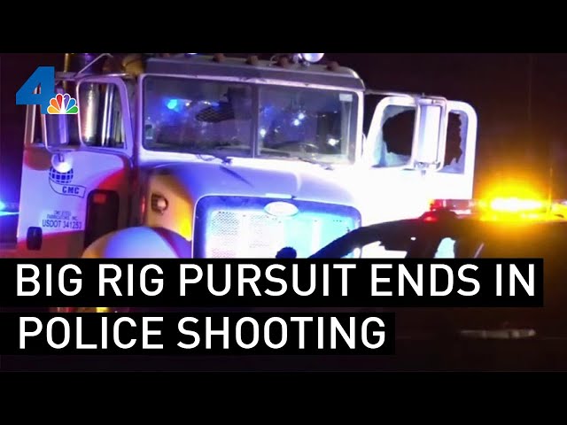 Stolen Big Rig Pursuit Ends in Deadly Police Shooting in Fontana | NBCLA