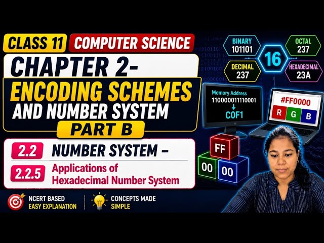 ENCODING SCHEMES AND NUMBER SYSTEM Part-B, Class 11th Computer Science