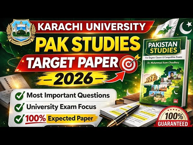 Pakistan Studies Target Paper 2026 | ADA ADS ADC Karachi University