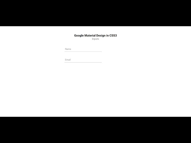 Google Material Design in CSS3 || HTML CSS Animation