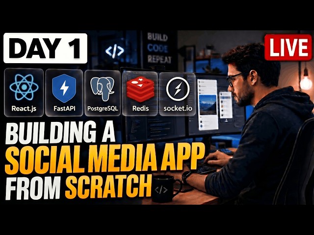 🔴 Day 1 : Building a Social Media app from Scratch (FastAPI + React) | Live Coding
