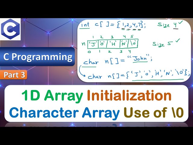 Initialization of 1D Array | One Dimensional Arrays | Compile Time | C Programming Language | Part 3