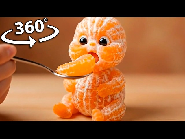 360° VR Cute or Creepy? AI Fruit Eating Real Fruit🍓| The Ultimate Oddly Satisfying AI ASMR