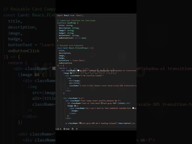 Reusable Card Component with Next.js + Tailwind CSS #nextjs #react #tailwindcss #webdev #frontend