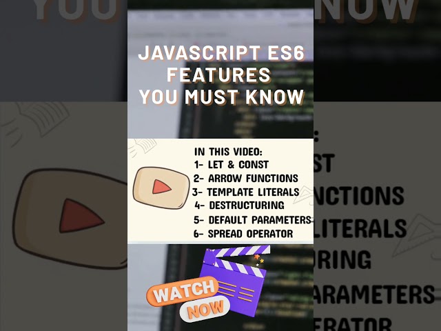 shorts ES6 Features#JavaScript #ES6 #WebDevelopment #Programming #LearnJavaScript #CodeTips #Shorts