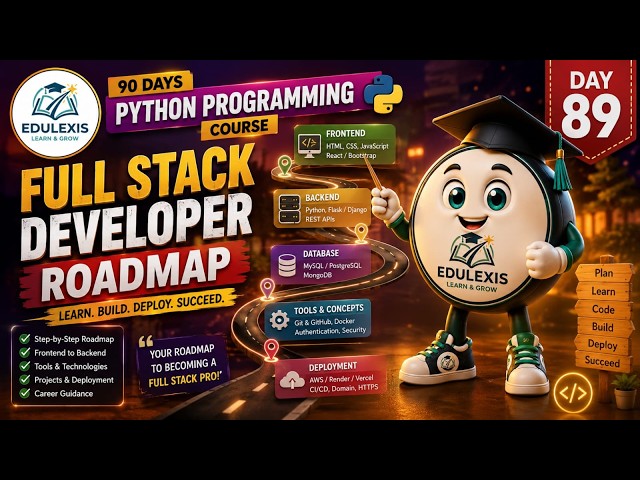 Day 89: Full Stack Developer Roadmap 🚀 | Become a Full Stack Developer | Edulexis