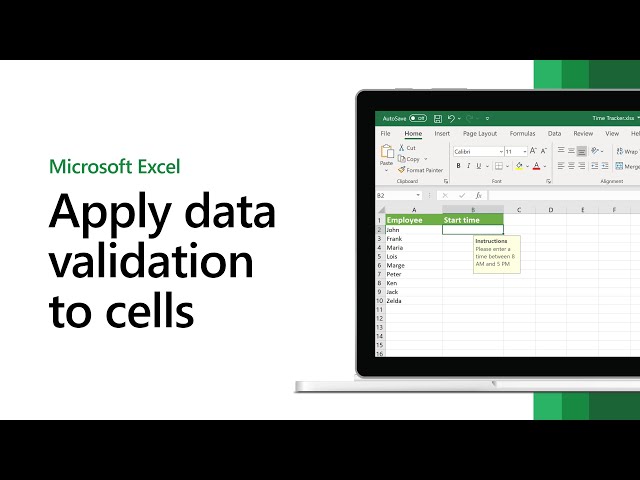How to apply data validation to cells in Microsoft Excel