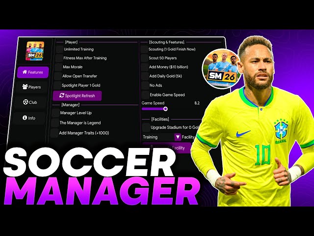 MOD MENU SOCCER MANAGER 2026 | v3.8.1 | UNLIMITED MONEY MAX GOLD, MANAGER LEVEL UP, EDIT ALL PLAYERS