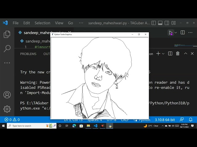 Draw sketch of BTS in python sketchpy | programming | python