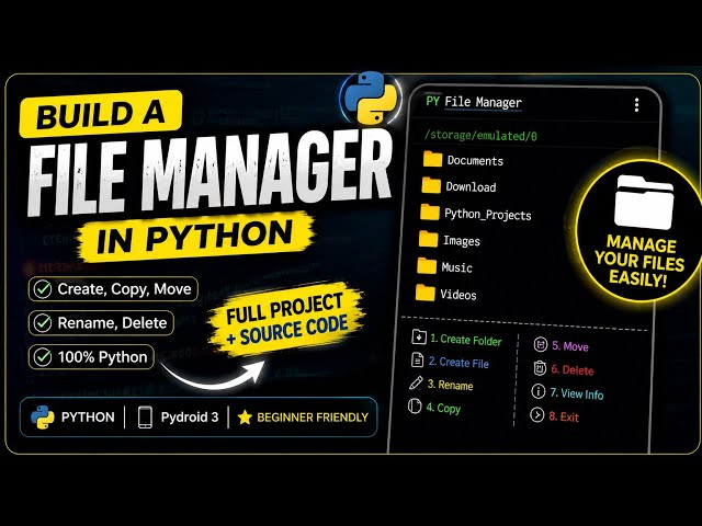 Build a File Manager in Python Using Pathlib | Step-by-Step