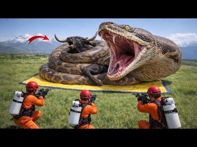 Heroic Animal Rescue saves Mother Cow’s Sacrifice in a Terrifying Giant Python Encounter