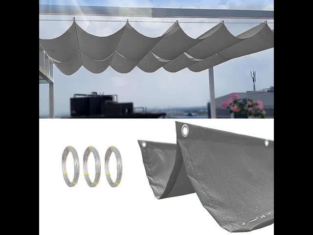 Retractable Wave Sun Shade Sail Installation Method(Custom sizes available)