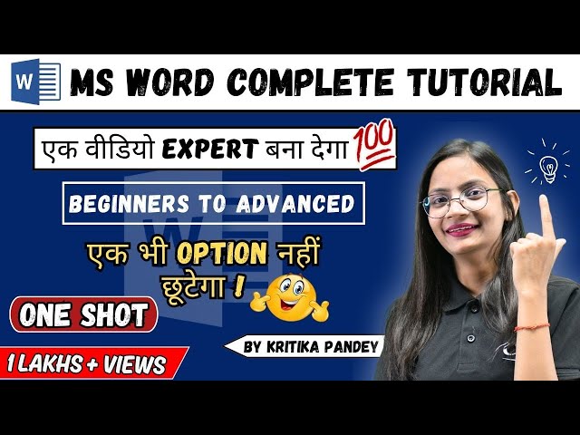 Microsoft Word Full Course in One Shot | Complete MS Word Tutorial from Basic to Advanced