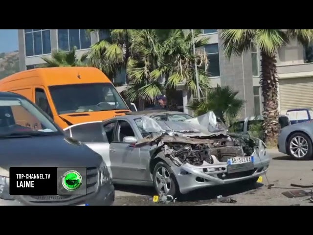 Top Channel/ Aksident i rëndë në Elbasan, 4 automjete përplasen me njëra-tjetrën, dy të plagosur