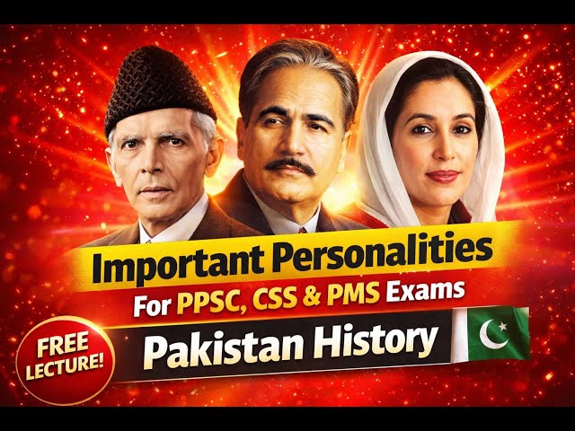 Important Personalities#part2 | History Lecture | PPSC FPSC CSS PMS Screening Preparation