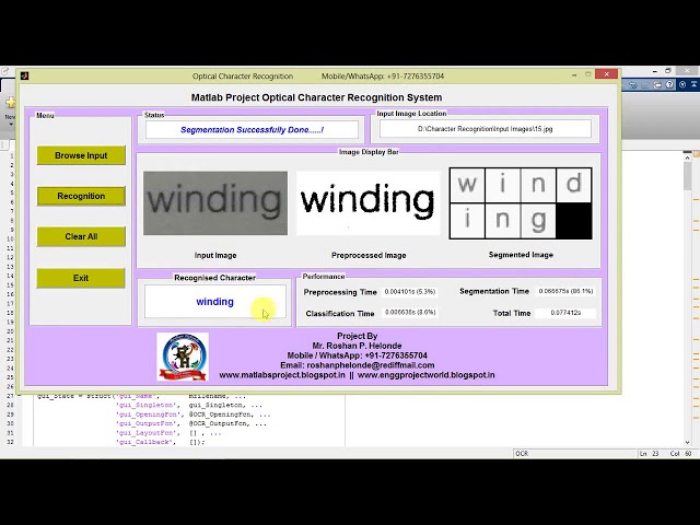 Character Recognition Using Image Processing Matlab Project Source Code