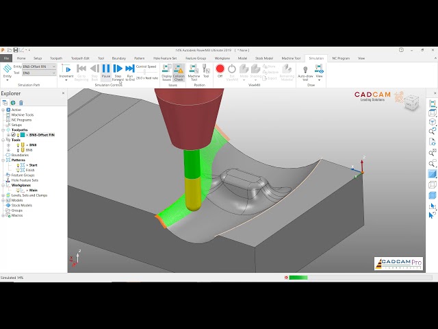 PowerMill 2019 Tutorial #50 | 3D Mill Parametrics Offset Finish
