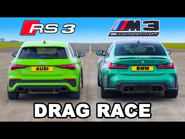 Audi RS3 v BMW M3: DRAG RACE