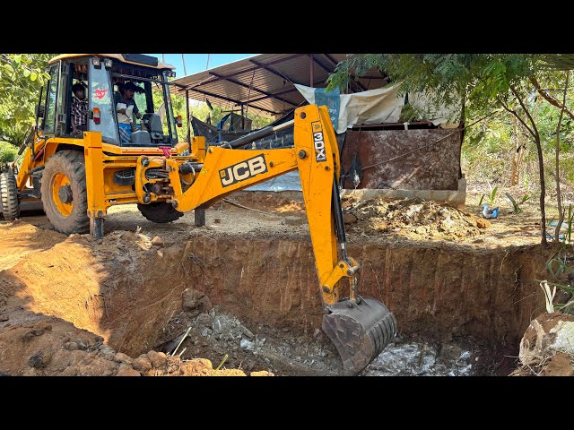 JCB 3DX Plus Digging a 20×20 Water Storage Pond | Farm Excavator Working || JCB Video 