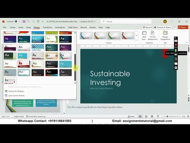 Shelly Cashman PowerPoint 365 | Module 4: SAM Project A Wallace Investments