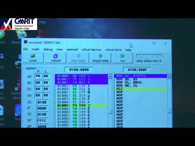 Lecture 20 : Demonstration of emu8086 Software