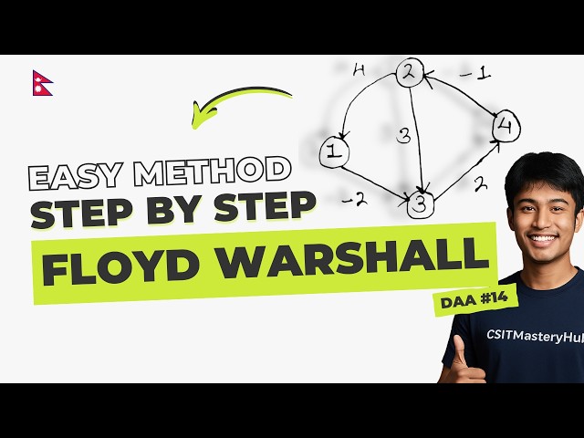 Floyd Warshall Algorithm | Solved Example | All Pairs Shortest Path | DAA in Nepali