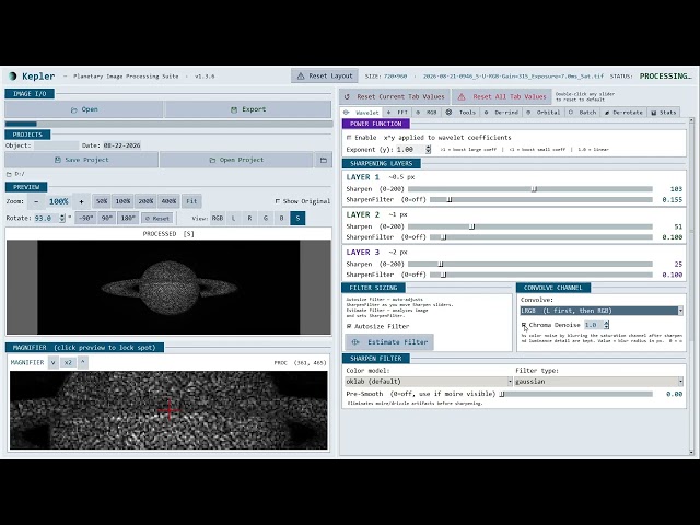 Saturn Planetary Imaging Workflow (FireCapture, Lucid, Kepler)