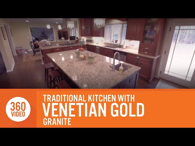 360 Virtual Reality Tour of a Brand New Kitchen | New Venetian Gold Granite