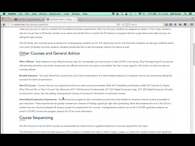 CS Undergraduate Program   Basic Advising Information