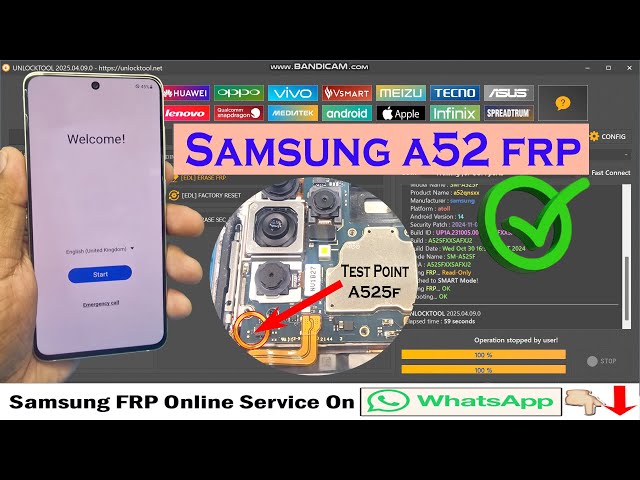 Samsung Galaxy A52 SM A525F Frp Bypass Unlock Tool