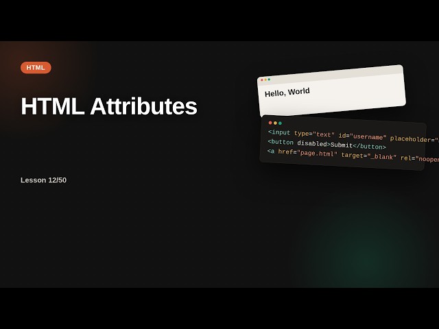 HTML Attributes | HTML Tutorial for Beginners