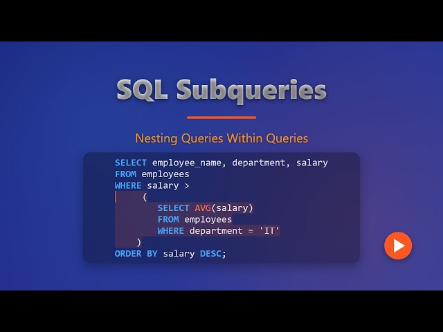 SQL Subqueries: Master Nested Queries for Powerful Data Retrieval
