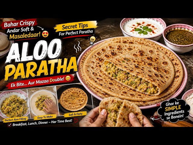 Aloo Paratha Recipe | Perfectly Crispy & Soft Aloo Ke Parathe | Easy Breakfast Recipe