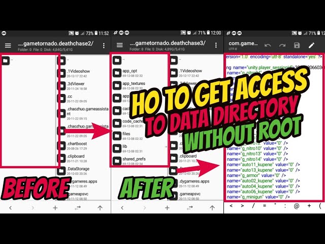how to get access to game's internal data directory without root