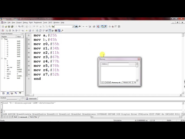 Data transfer instruction set - Assembly language programs