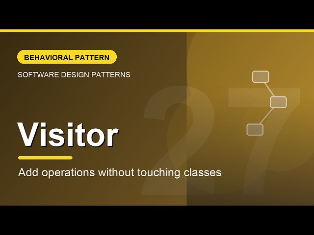 Visitor Design Pattern Explained | Add Operations Without Touching Your Classes
