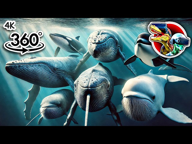 360 Whales Sea Monsters Size Comparison | 360 video 4K