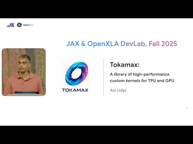 Tokamax: A library of high-performance custom kernels  | JAX/OpenXLA DevLab Fall 2025
