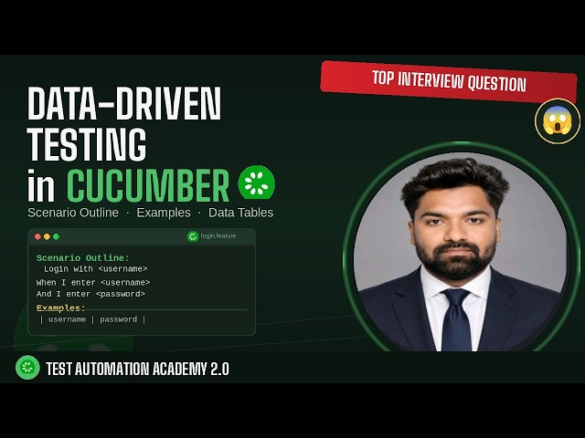 Data-Driven Testing in Cucumber | Scenario Outline & Examples | Selenium Tutorial