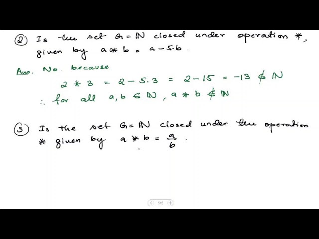 Binary Operation | Closure Property | Linear Algebra