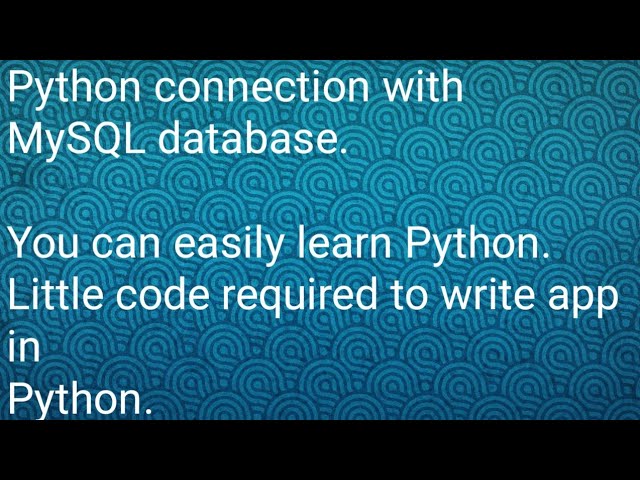 Python Connect Mysql F