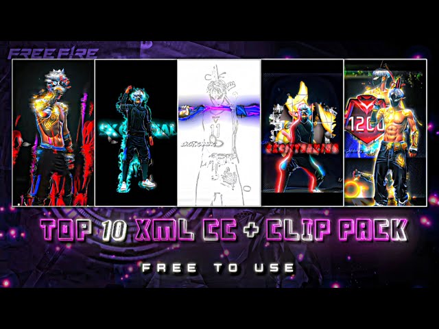 FREE FIRE TOP 10 XML CC + CLIPS | FREE FIRE CLIPS PACK | TOP 10 EMOTE CLIPS ⬇️ #freefire 