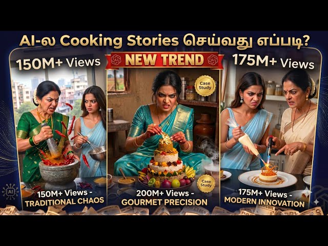 AI-ல Cooking Stories செய்வது எப்படி? | AI Story Video Tutorial 2026 | Consistent Characters + Voice
