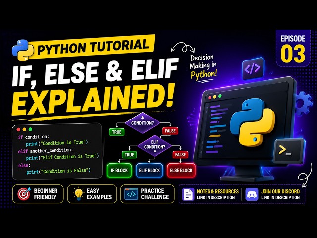 Python Tutorial for Beginners #3 | If, Else & Comments Explained in Tamil 🔥