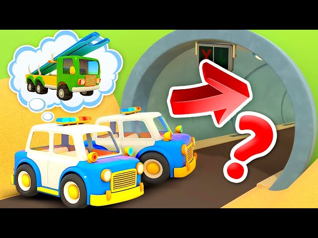 New episodes of Helper cars cartoon for kids! The police cars help to build the wind turbines.